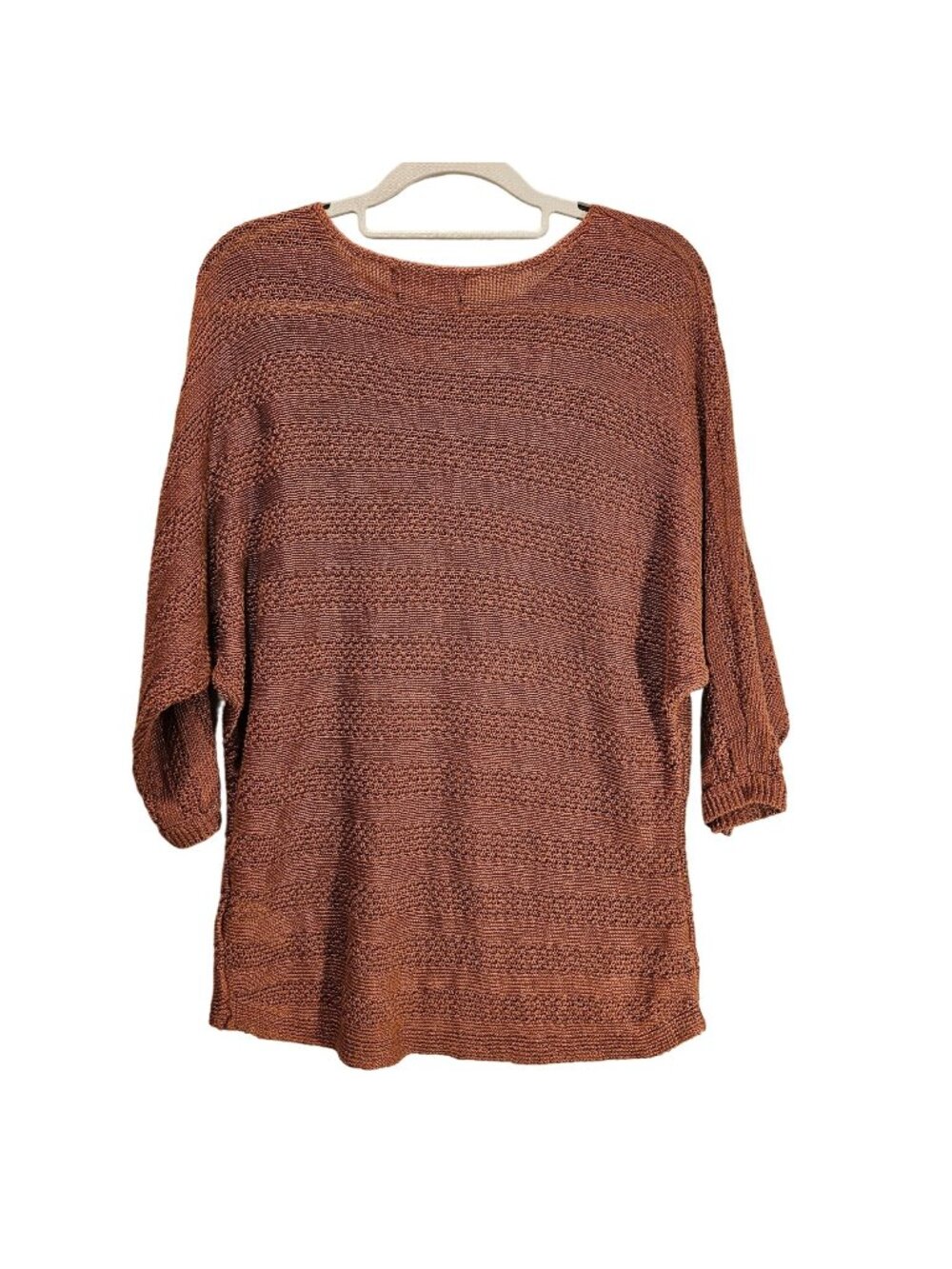 Tahari sweater womens M Brown linen Tunic beach Coastalgrandma vacation boho